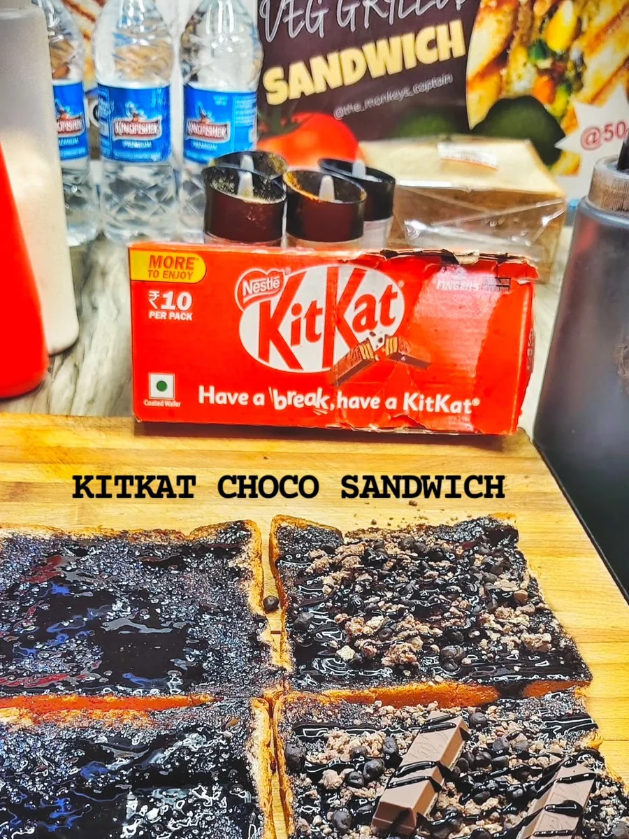 KitKat chocolate sandwich being prepared at the stall